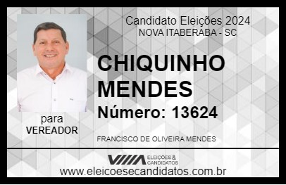 Candidato CHIQUINHO MENDES 2024 - NOVA ITABERABA - Eleições