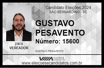 Candidato GUSTAVO PESAVENTO 2024 - SÃO BERNARDINO - Eleições