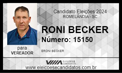 Candidato RONI BECKER 2024 - ROMELÂNDIA - Eleições