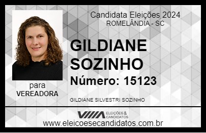 Candidato GILDIANE SOZINHO 2024 - ROMELÂNDIA - Eleições