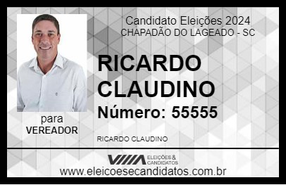 Candidato RICARDO CLAUDINO 2024 - CHAPADÃO DO LAGEADO - Eleições