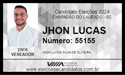 Candidato JHON LUCAS 2024 - CHAPADÃO DO LAGEADO - Eleições