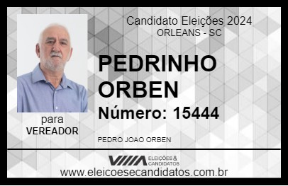 Candidato PEDRINHO ORBEN 2024 - ORLEANS - Eleições