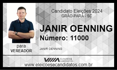 Candidato JANIR OENNING 2024 - GRÃO-PARÁ - Eleições