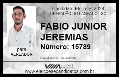 Candidato FABIO JUNIOR JEREMIAS 2024 - CHAPADÃO DO LAGEADO - Eleições