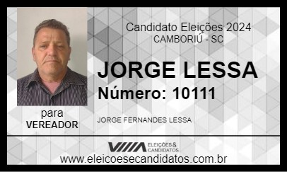 Candidato JORGE LESSA 2024 - CAMBORIÚ - Eleições