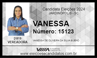 Candidato VANESSA 2024 - JARDINÓPOLIS - Eleições