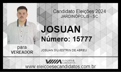 Candidato JOSUAN 2024 - JARDINÓPOLIS - Eleições