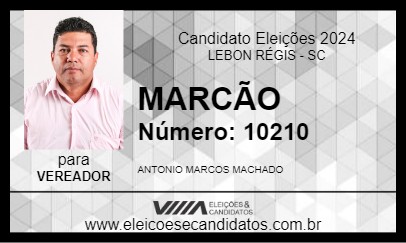 Candidato MARCÃO 2024 - LEBON RÉGIS - Eleições