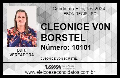 Candidato CLEONICE VON BORSTEL 2024 - LEBON RÉGIS - Eleições