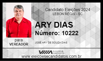 Candidato ARY DIAS 2024 - LEBON RÉGIS - Eleições