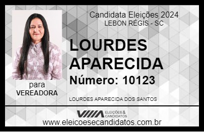 Candidato LOURDES APARECIDA 2024 - LEBON RÉGIS - Eleições