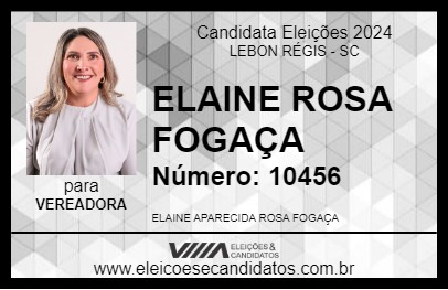 Candidato ELAINE ROSA FOGAÇA 2024 - LEBON RÉGIS - Eleições