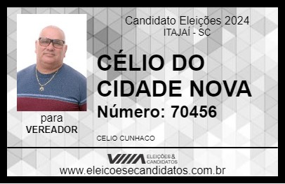 Candidato CÉLIO DO CIDADE NOVA 2024 - ITAJAÍ - Eleições