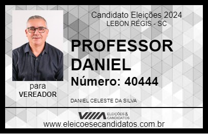 Candidato PROFESSOR DANIEL 2024 - LEBON RÉGIS - Eleições