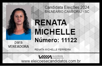 Candidato RENATA MICHELLE 2024 - BALNEÁRIO CAMBORIÚ - Eleições