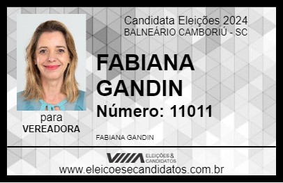 Candidato FABIANA GANDIN 2024 - BALNEÁRIO CAMBORIÚ - Eleições