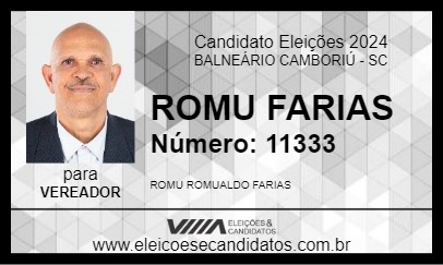 Candidato ROMU FARIAS 2024 - BALNEÁRIO CAMBORIÚ - Eleições