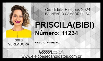 Candidato BIBI - PRISCILA PINHEIRO 2024 - BALNEÁRIO CAMBORIÚ - Eleições