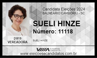 Candidato SUELI HINZE 2024 - BALNEÁRIO CAMBORIÚ - Eleições