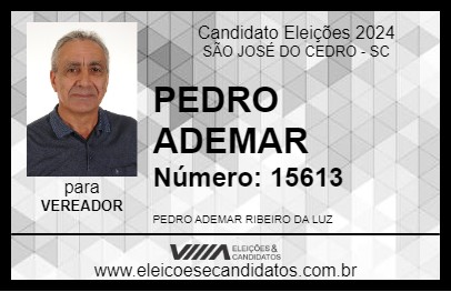 Candidato PEDRO ADEMAR 2024 - SÃO JOSÉ DO CEDRO - Eleições