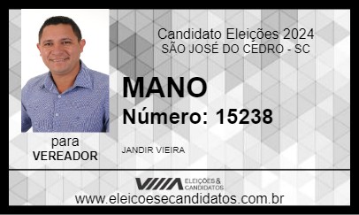 Candidato MANO 2024 - SÃO JOSÉ DO CEDRO - Eleições