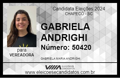 Candidato GABRIELA ANDRIGHI 2024 - CHAPECÓ - Eleições