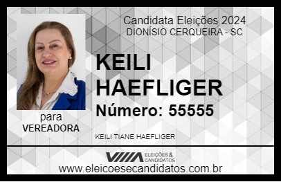 Candidato KEILI HAEFLIGER 2024 - DIONÍSIO CERQUEIRA - Eleições