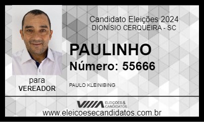 Candidato PAULINHO 2024 - DIONÍSIO CERQUEIRA - Eleições