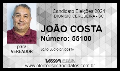 Candidato JOÃO COSTA 2024 - DIONÍSIO CERQUEIRA - Eleições