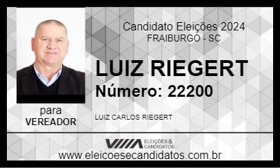 Candidato LUIZ RIEGERT 2024 - FRAIBURGO - Eleições