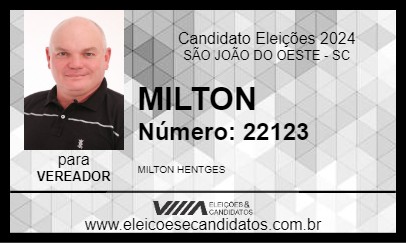 Candidato MILTON 2024 - SÃO JOÃO DO OESTE - Eleições