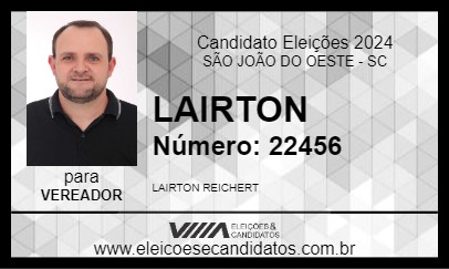 Candidato LAIRTON 2024 - SÃO JOÃO DO OESTE - Eleições