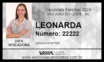 Candidato LEONARDA 2024 - SÃO JOÃO DO OESTE - Eleições