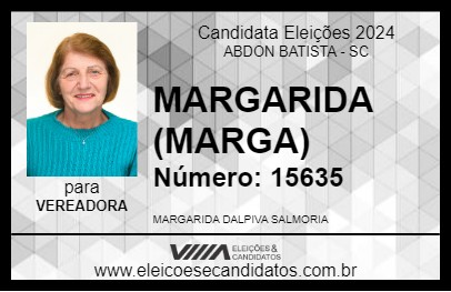 Candidato MARGARIDA (MARGA) 2024 - ABDON BATISTA - Eleições