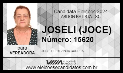 Candidato JOSELI (JOCE) 2024 - ABDON BATISTA - Eleições