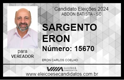 Candidato SARGENTO ERON 2024 - ABDON BATISTA - Eleições