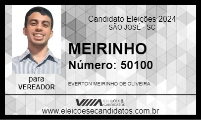 Candidato MEIRINHO 2024 - SÃO JOSÉ - Eleições