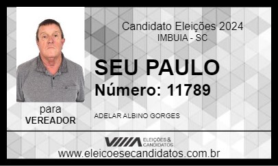 Candidato SEU PAULO 2024 - IMBUIA - Eleições