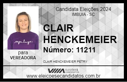 Candidato CLAIR HENCKEMEIER 2024 - IMBUIA - Eleições