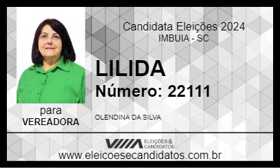 Candidato LILIDA 2024 - IMBUIA - Eleições