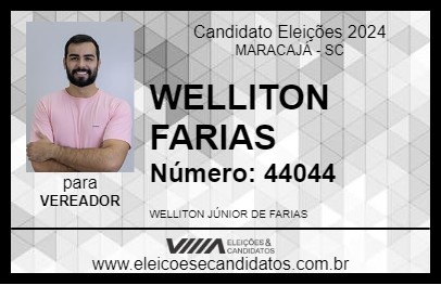 Candidato WELLITON FARIAS 2024 - MARACAJÁ - Eleições