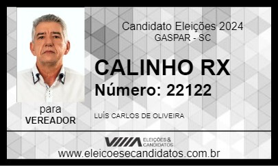 Candidato CALINHO RX 2024 - GASPAR - Eleições