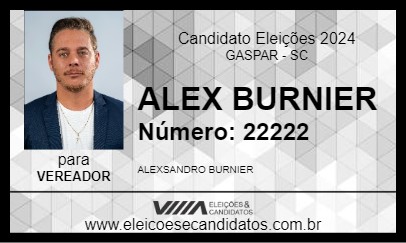 Candidato ALEX BURNIER 2024 - GASPAR - Eleições