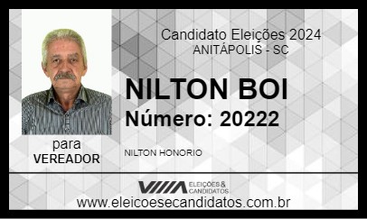 Candidato NILTON BOI 2024 - ANITÁPOLIS - Eleições