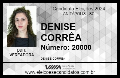 Candidato DENISE CORRÊA 2024 - ANITÁPOLIS - Eleições