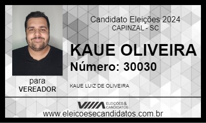 Candidato KAUE OLIVEIRA 2024 - CAPINZAL - Eleições