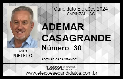 Candidato ADEMAR CASAGRANDE 2024 - CAPINZAL - Eleições