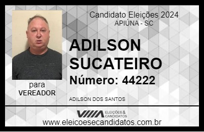 Candidato ADILSON SUCATEIRO 2024 - APIÚNA - Eleições