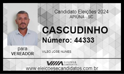 Candidato CASCUDINHO 2024 - APIÚNA - Eleições